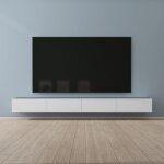 Mai&mai - meuble tv suspendue armoire avec soft - close table tv pour le salon gris noir + blanc mat ...