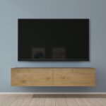 Mai&mai - meuble tv suspendue armoire avec soft - close table tv pour le salon gris noir + marron clair ...