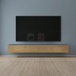 Mai&mai - meuble tv suspendue armoire avec soft - close table tv pour le salon gris noir + marron clair ...