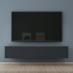 Mai&mai - meuble tv suspendue armoire avec soft - close table tv pour le salon marron clair + gris noir ...