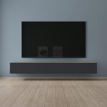 Mai&mai - meuble tv suspendue armoire avec soft - close table tv pour le salon marron clair + gris noir ...