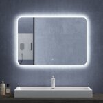 Mai&mai - miroir de salle de bain avec �clairage led glace suspendu 1000x800mm anti - bu�e interrupteur ...