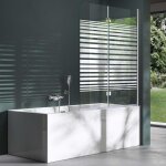 Mai&mai - pare - baignoire 120x140cm 2 volets paroi de douche pour baignoire en verre esg avec bandes ... Mai&mai - pare - baignoire 120x140cm 2 volets paroi de douche pour baignoire en verre esg avec bandes ...