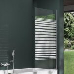 Mai&mai - pare - baignoire 80x140cm 1 volet paroi de douche pour baignoire en verre esg avec bandes opaques ... Mai&mai - pare - baignoire 80x140cm 1 volet paroi de douche pour baignoire en verre esg avec bandes opaques ...