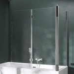 Mai & mai pare - baignoire transparent 70x120x140cm 3 volets paroi de douche pour baignoire en verre ...