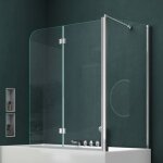 Mai & mai pare - baignoire transparent 70x120x140cm 3 volets paroi de douche pour baignoire en verre ...