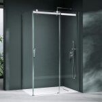 Mai&mai - paroi de douche porte de douche coulissante montage r�versible cabine de douche 80x120 en verre ...