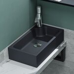 Mai&mai - petit lavabo  poser gris noir mat 46cm vasque vier lave mains pour wc sans trop - plein col101 ...