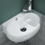 Mai&mai - petit lavabo suspendu blanc vasque en cramique lave mains wc salle de bain br001l