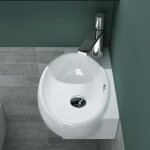 Mai&mai - petit lavabo suspendu blanc vasque en cramique lave mains wc salle de bain br001r