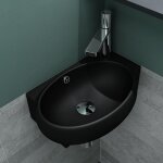 Mai&mai - petit lavabo suspendu noir vasque en cramique lave mains wc salle de bain br001l