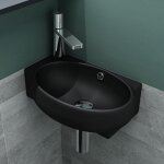 Mai&mai - petit lavabo suspendu noir vasque en céramique lave mains wc salle de bain br001r Mai&mai - petit lavabo suspendu noir vasque en céramique lave mains wc salle de bain br001r