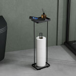 Mai & mai porte - papier toilette sur pied en acier au carbone porte - rouleau stable noir mat rangement ...