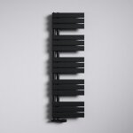 Mai&mai - radiateur central s�che - serviette radiateur salle de bain 131x40 gris noir en acier inoxydable ...