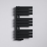 Mai&mai - radiateur central s�che - serviette radiateur salle de bain 76x40 gris noir en acier inoxydable ...