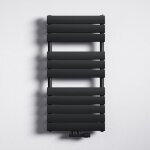 Mai&mai - radiateur � eau chaude mural chauffage central 100x50cm s�che - serviettes gris noir en acier ...
