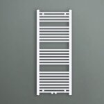 Mai&mai - radiateur � eau chaude mural chauffage central 120x50cm s�che - serviettes blanc en acier inoxydable ...
