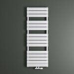 Mai & mai radiateur � eau chaude mural chauffage central 140x50cm s�che - serviettes blanc en acier inoxydable ...