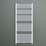 Mai&mai - radiateur � eau chaude mural chauffage central 140x60cm s�che - serviettes blanc en acier inoxydable ...