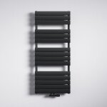 Mai & mai radiateur � eau chaude mural chauffage central 140x60cm s�che - serviettes gris noir en acier ...