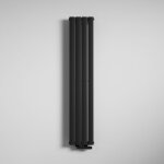 Mai&mai - radiateur � eau chaude mural chauffage central 160x31cm radiateur gris noir vertical en acier ...