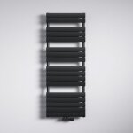 Mai&mai - radiateur  eau chaude mural chauffage central 160x60cm sche - serviettes gris noir en acier ...