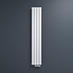 Mai&mai - radiateur � eau chaude mural chauffage central 180x31cm radiateur blanc vertical en acier fv ...