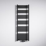 Mai&mai - radiateur � eau chaude mural chauffage central 180x60cm s�che - serviettes gris noir en acier ...