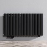 Mai&mai - radiateur  eau chaude mural chauffage central 60x108 cm radiateur girs noir vertical en acier ...