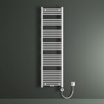 Mai&mai - radiateur de salle de bain electrique 180x50cm blanc s�che - serviettes avec r�sistance chauffante ...