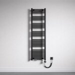 Mai&mai - radiateur de salle de bain electrique 180x50cm gris noir s�che - serviettes avec r�sistance ...