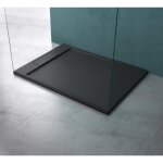 Mai&mai - receveur de douche 90x140 bac � douche gris - noir en r�sine marbre artificielle 90x140x4cm ...