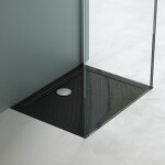 Mai&mai - receveur de douche noir bac � douche 75x90x4cm en acrylique anti - glisse carr� extra plat ...