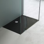 Mai&mai - receveur de douche noir bac � douche 80x120x4cm en acrylique anti - glisse carr� extra plat ...