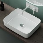 Mai&mai - vasque � poser 50x40x13, 5cm lavabo en c�ramique blanc sans trop - plein salle de bains pour ...