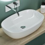 Mai & mai vasque � poser 60x39, 5x14cm lavabo en c�ramique blanc sans trop - plein salle de bains pour ...