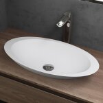 Mai&mai - vasque � poser blanc mat ovale lavabo salle de bain �vier lave mains sans trop - plein col802 ...