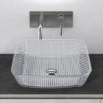 Mai&mai - vasque  poser carre en verre sans robinet lave - mains lavabo en verre transparent pour salle ...