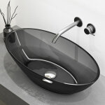Mai & mai vasque � poser ovale gris lavabo de r�sine transparente �vier salle de bain lave mains sans ...