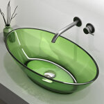 Mai & mai vasque � poser ovale vert pois lavabo de r�sine transparente �vier salle de bain lave mains ...