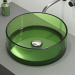 Mai & mai vasque � poser ronde vert pois lavabo de r�sine transparente �vier salle de bain lave mains ...