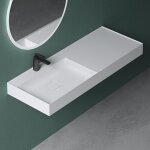 Mai&mai - vasque de salle de bains lavabo � poser ou suspendu blanc mat en r�sine 120x46cm col630