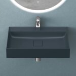 Mai&mai - vasque de salle de bains lavabo � poser ou suspendu gris noir mat en r�sine 50x38cm col630