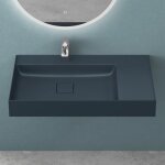 Mai&mai - vasque de salle de bains lavabo � poser ou suspendu gris noir mat en r�sine 70x46cm col630