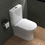 Mai&mai - wc � poser en c�ramique blanc toilette complet abattant avec frein de chute a304t