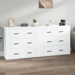 Maison chic - lot de 2 buffets, bahut, armoire de rangement, blanc bois d'ingénierie, meuble de rangement, ... Maison chic - lot de 2 buffets, bahut, armoire de rangement, blanc bois d'ingénierie, meuble de rangement, ...