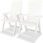 Maison chic - lot de 2 chaises d'extrieur, fauteuils de jardin chaises inclinables de jardin plastique ...