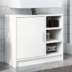 Maison chic - armoire de lavabo - meuble de salle de bain blanc 63x29x55 cm bois d'ing�nierie 676243