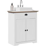 Maison chic - armoire de lavabo - meuble de salle de bain bodo blanc marron 70x35x80cm 739647