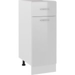 Armoire de plancher elment bas de cuisine - meuble de cuisine bas blanc brillant 30x46x81, 5 cm agglomr ...